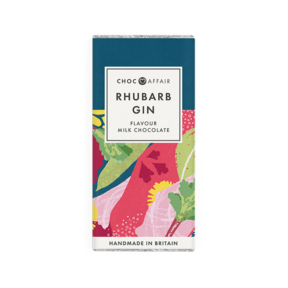 Choc Affair - Rhubarb Gin Milk Chocolate Bar 90G